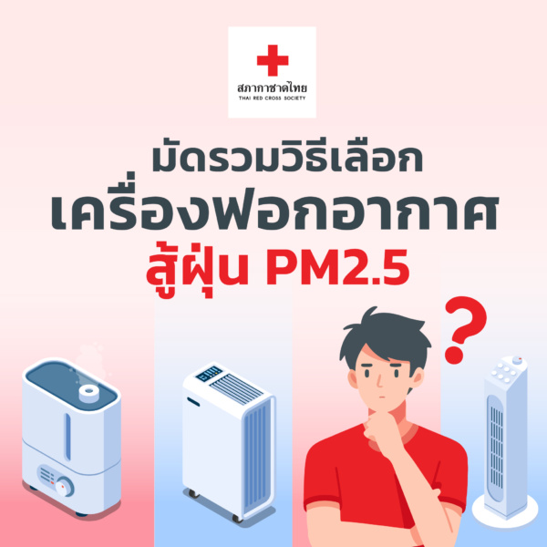 รูปภาพมัดรวมวิธีเลือกเครื่องฟอกอากาศสู่ฝุ่น PM2.5