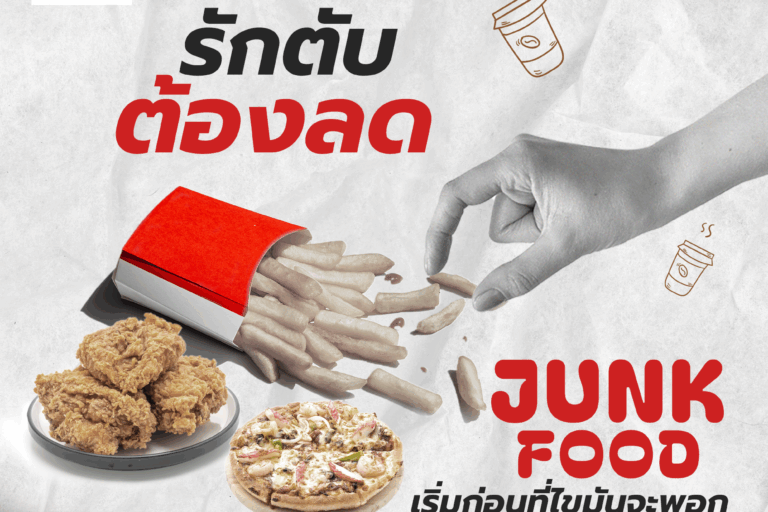 Cover_บทความ 1_เดือนกรกฎาคม 2568 รูปภาพ รักตับต้องลด Junk Food เริ่มก่อนที่ไขมันจะพอก